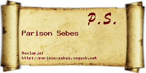 Parison Sebes névjegykártya